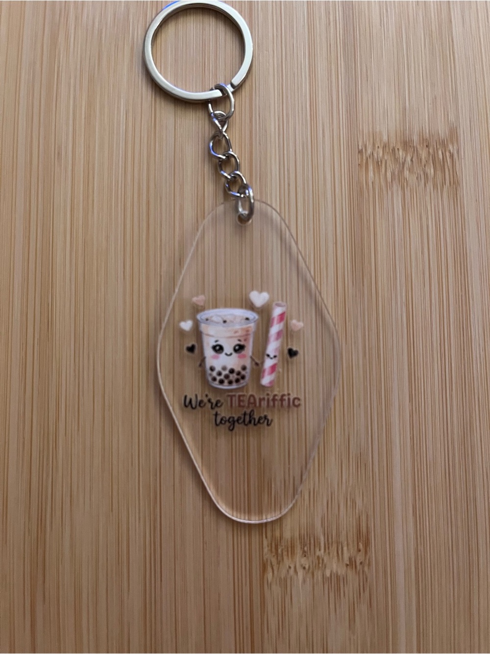 Clear Acrylic Bubble Tea Keychain